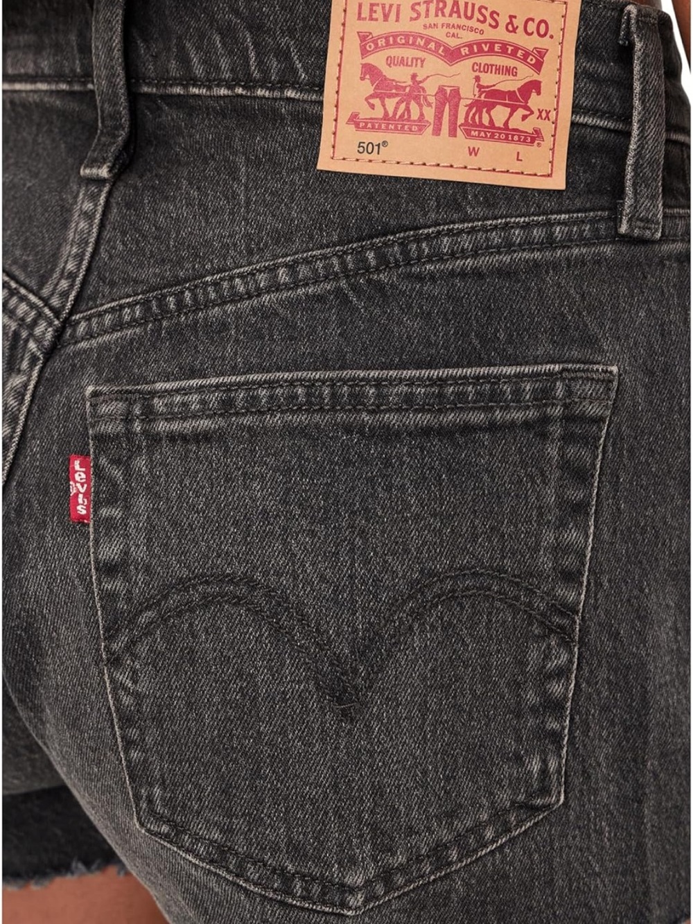 Levi's 501 Original Fit High Rise Lunar Black Denim Cutoff Shorts! Like New!